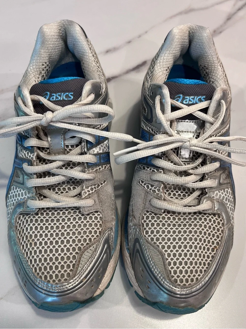 Asics Women’s Running Shoes in Silver and Blue-Accented Mesh